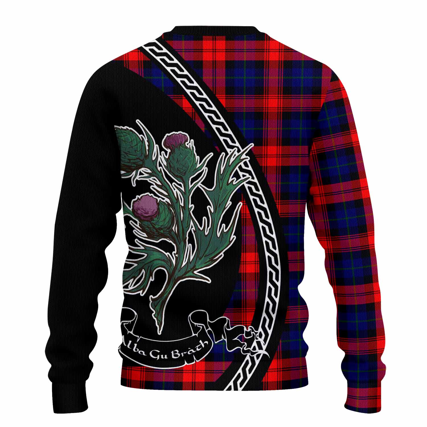 McLaughlin Family Crest Tartan Knitted Sweater Alba Thistle Inspired - Tartan Vibes Clothing