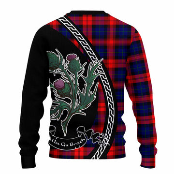 McLaughlin Family Crest Tartan Knitted Sweater Alba Thistle Inspired