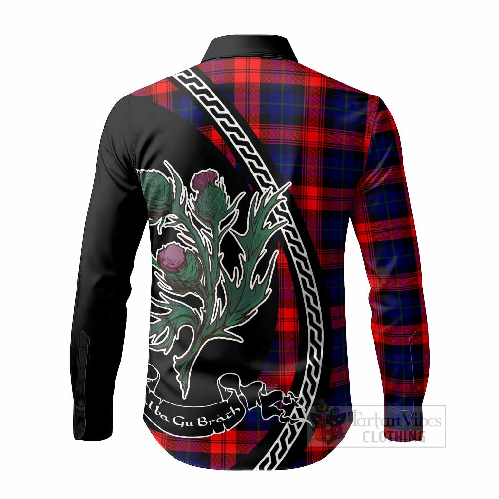McLaughlin Family Crest Tartan Long Sleeve Button Shirts Alba Thistle Inspired - Tartan Vibes Clothing