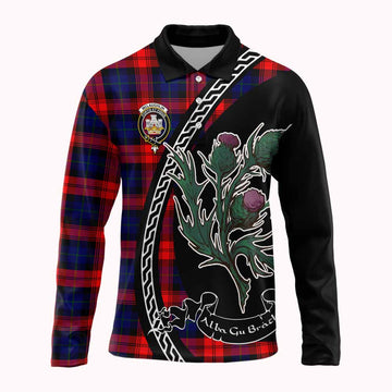 McLaughlin Family Crest Tartan Long Sleeve Polo Shirt Alba Thistle Inspired