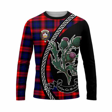McLaughlin Family Crest Tartan Long Sleeve T-Shirt Alba Thistle Inspired