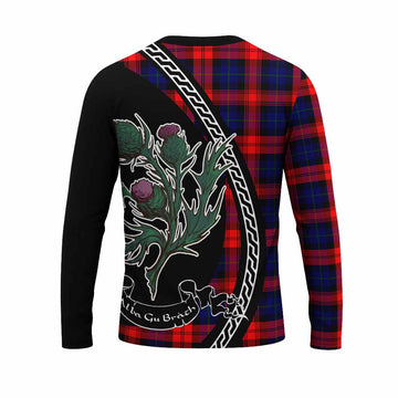 McLaughlin Family Crest Tartan Long Sleeve T-Shirt Alba Thistle Inspired