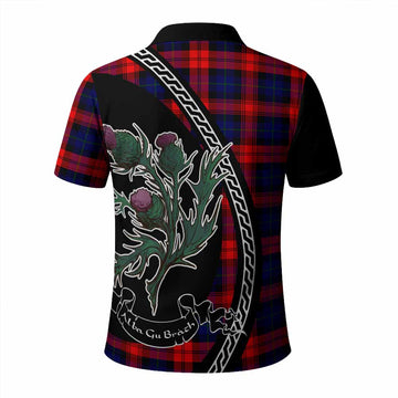 McLaughlin Family Crest Tartan Polo Shirt Alba Thistle Inspired