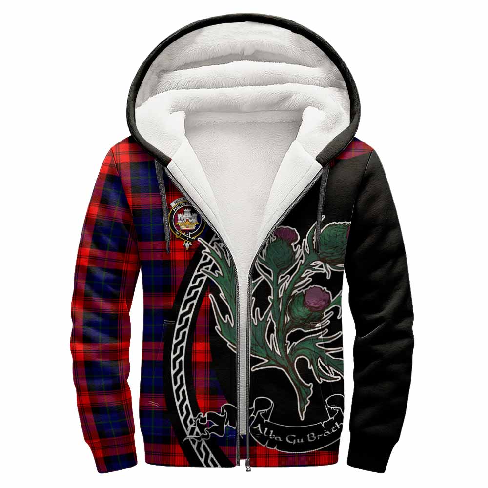 McLaughlin Family Crest Tartan Sherpa Hoodie Alba Thistle Inspired - Tartan Vibes Clothing