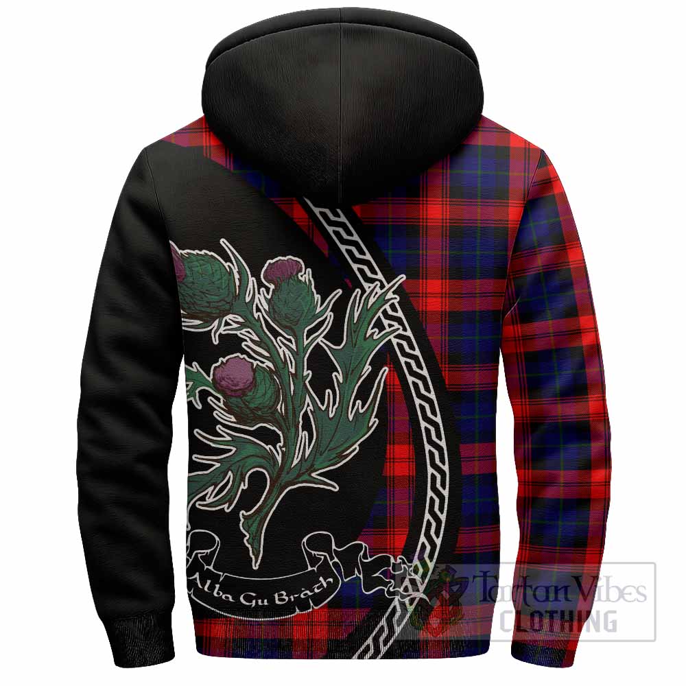 McLaughlin Family Crest Tartan Sherpa Hoodie Alba Thistle Inspired - Tartan Vibes Clothing