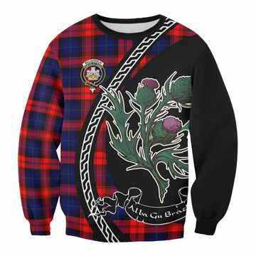 McLaughlin Family Crest Tartan Sweatshirt Alba Thistle Inspired