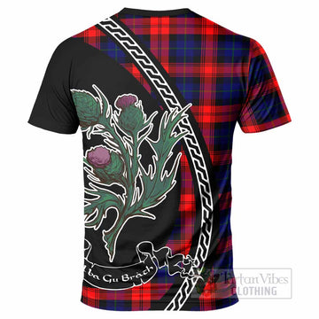 McLaughlin Family Crest Tartan T-Shirt Alba Thistle Inspired