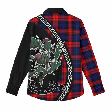 McLaughlin Family Crest Tartan Women Casual Shirt Alba Thistle Inspired