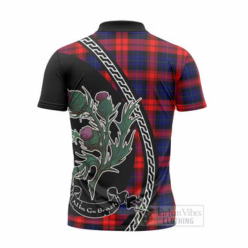 McLaughlin Family Crest Tartan Zipper Polo Shirt Alba Thistle Inspired - Tartan Vibes Clothing