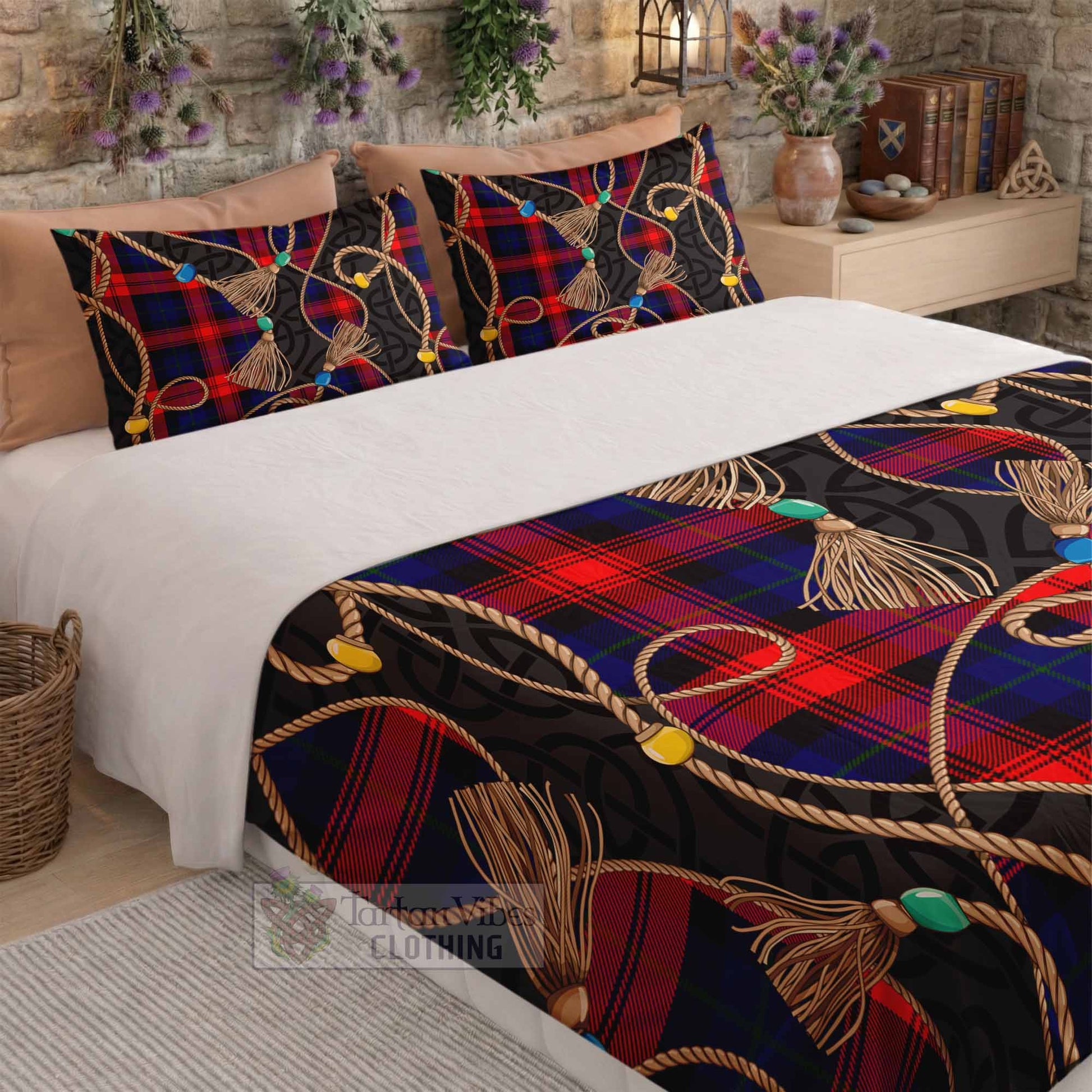 McLaughlin Scottish Tartan Twisted Ropes Stylized Bedding Set - Tartan Vibes Clothing