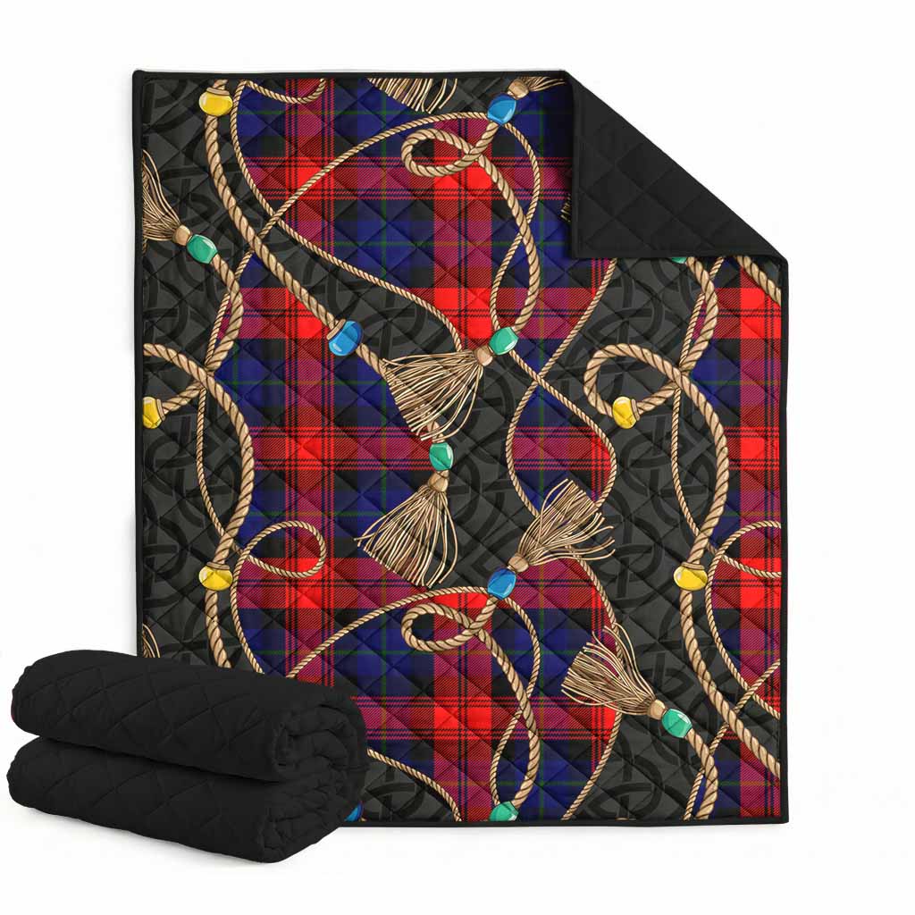 McLaughlin Scottish Tartan Twisted Ropes Stylized Premium Quilt Super King Quilt 91" x 110" - Tartan Vibes Clothing