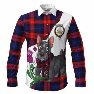 McLaughlin Scottish Terrier Tartan Crest Long Sleeve Button Shirts Thistle Heritage Art