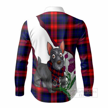 McLaughlin Scottish Terrier Tartan Crest Long Sleeve Button Shirts Thistle Heritage Art
