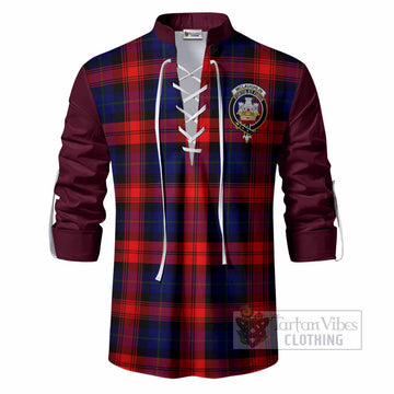 McLaughlin Tartan Accent Ghillie Shirt with Family Crest