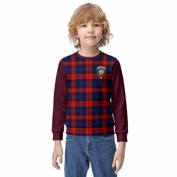 McLaughlin Tartan Accent Kid Knitted Sweatshirt with Family Crest