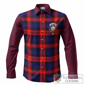 McLaughlin Tartan Accent Long Sleeve Button Shirts with Family Crest