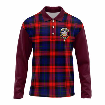 McLaughlin Tartan Accent Long Sleeve Polo Shirt with Family Crest
