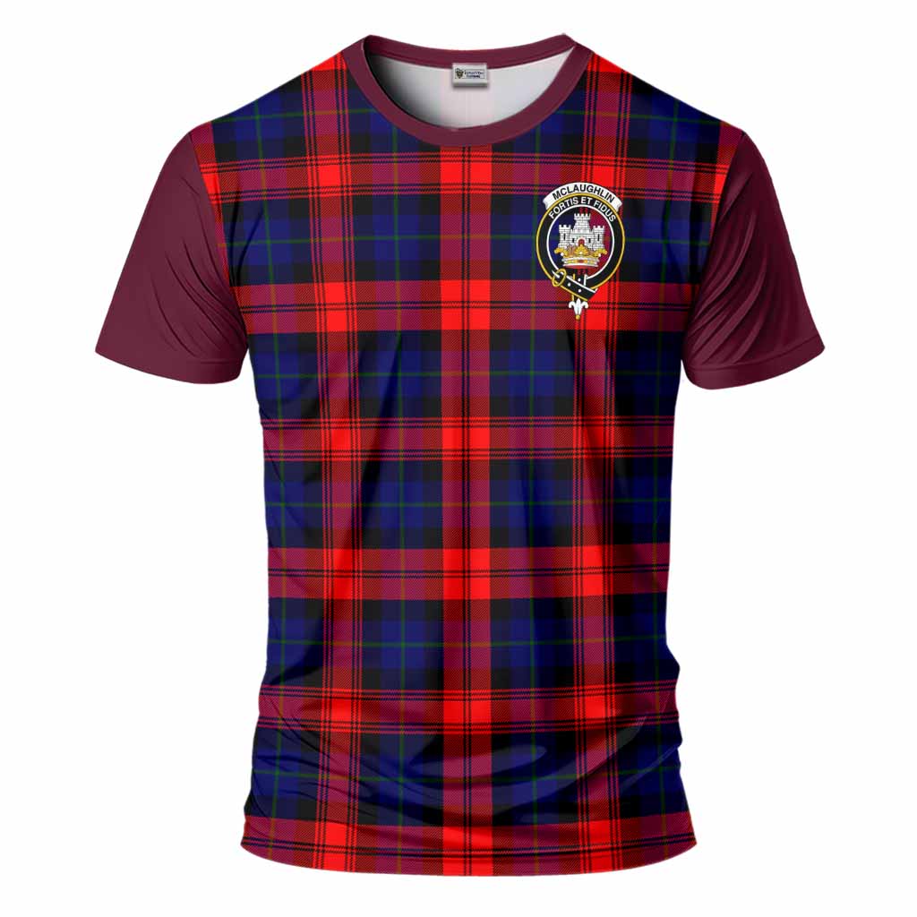 McLaughlin Tartan Accent T-Shirt with Family Crest