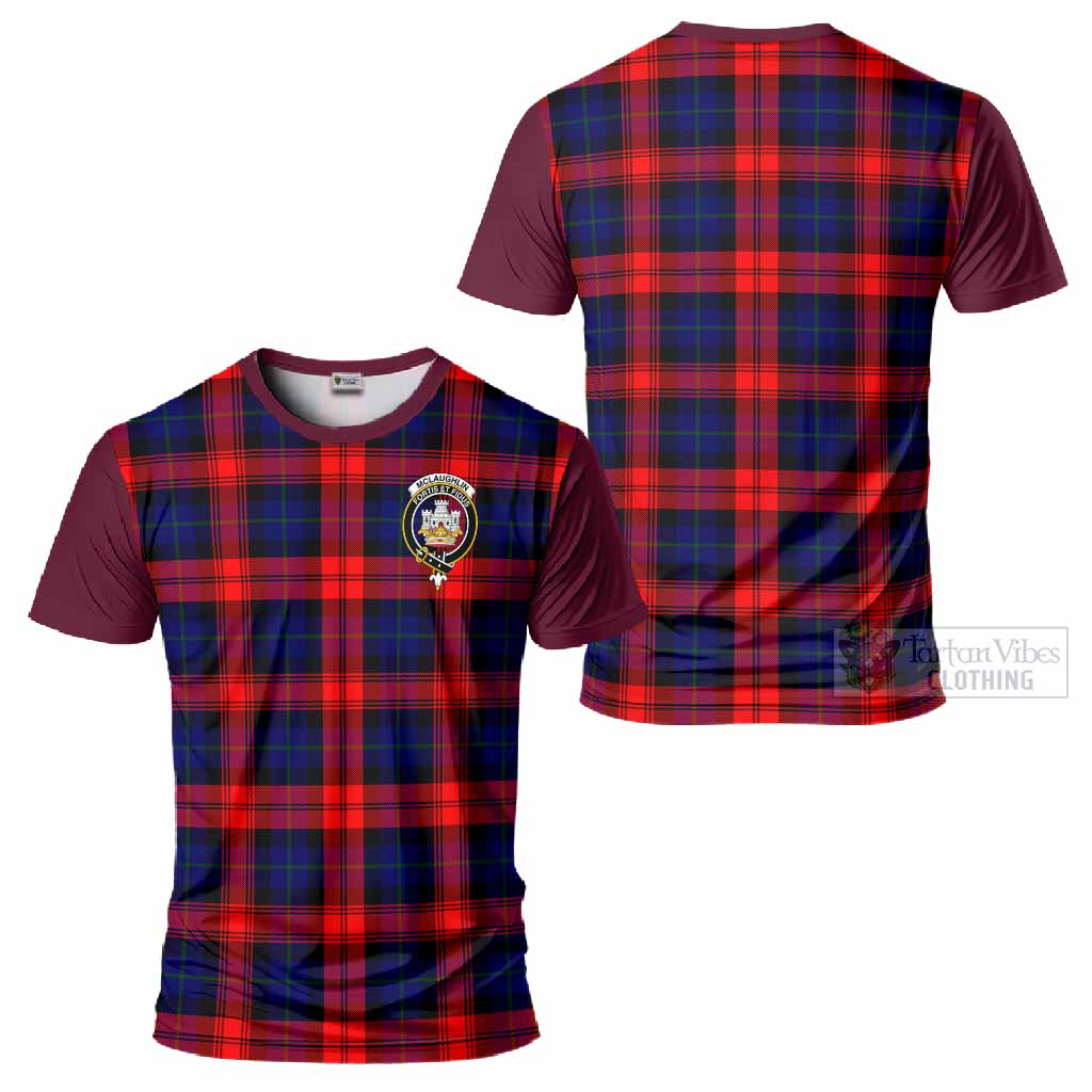 McLaughlin Tartan Accent T-Shirt with Family Crest