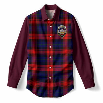 McLaughlin Tartan Accent Women Casual Shirt with Family Crest