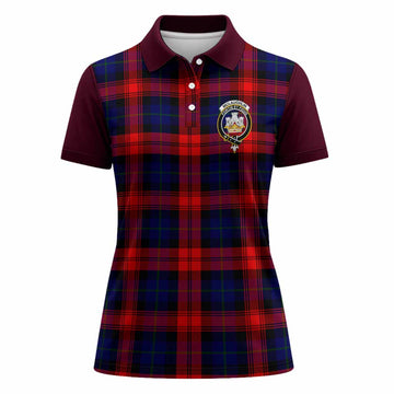 McLaughlin Tartan Accent Women Polo Shirt with Family Crest