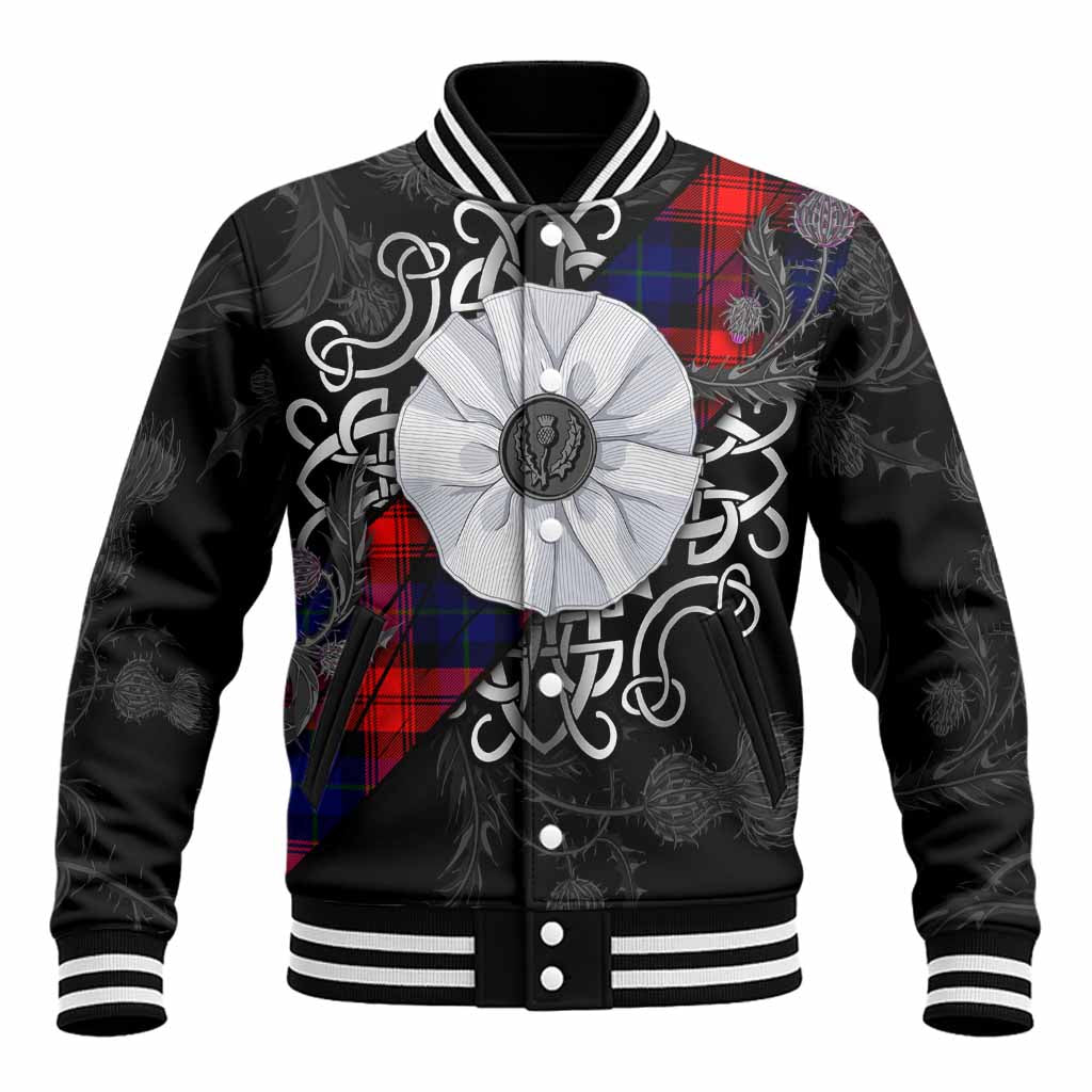 McLaughlin Tartan Baseball Jacket Jacobite White Rose Unisex - Tartan Vibes Clothing