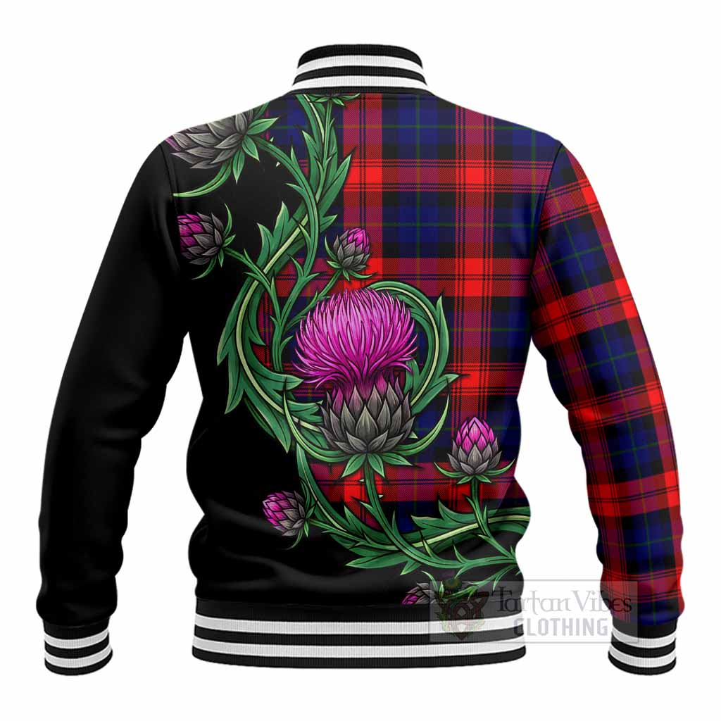 McLaughlin Tartan Baseball Jacket Resilient Scottish Thistle - Tartan Vibes Clothing