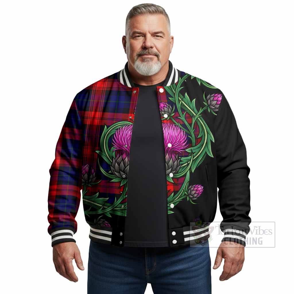McLaughlin Tartan Baseball Jacket Resilient Scottish Thistle - Tartan Vibes Clothing