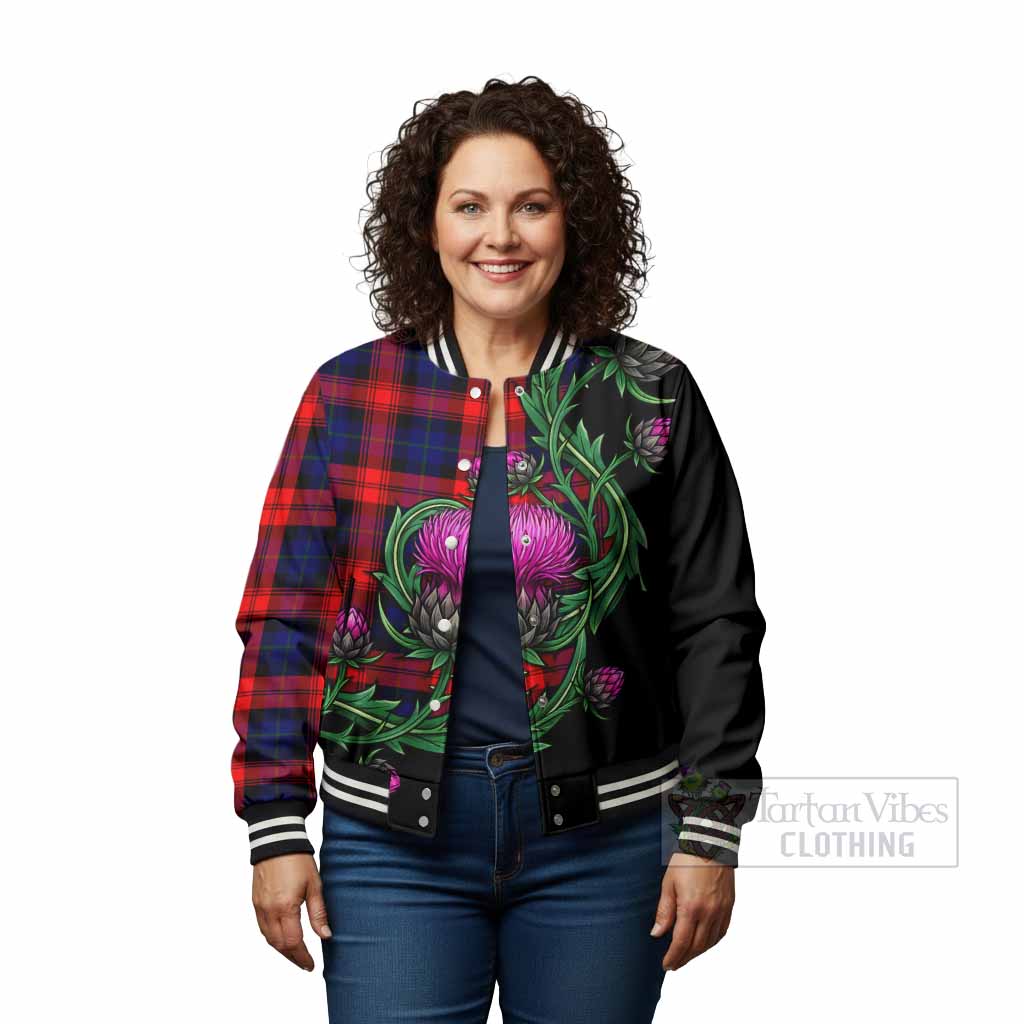 McLaughlin Tartan Baseball Jacket Resilient Scottish Thistle - Tartan Vibes Clothing