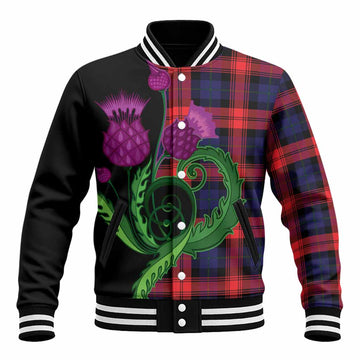 McLaughlin Tartan Baseball Jacket Traditional Scottish Thistle