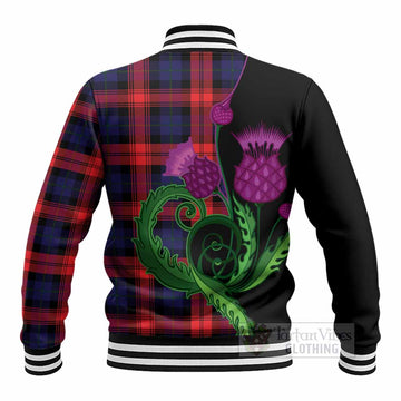 McLaughlin Tartan Baseball Jacket Traditional Scottish Thistle