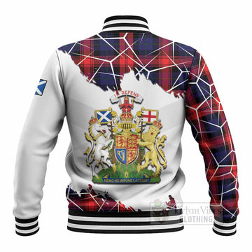 McLaughlin Tartan Baseball Jacket with Family Crest and Lion Rampant Grunge Style