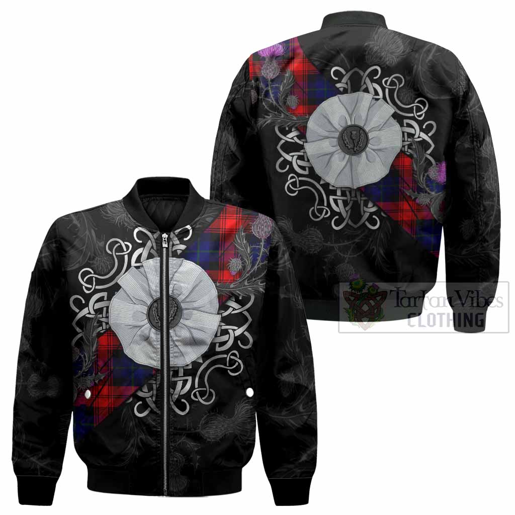 McLaughlin Tartan Bomber Jacket Jacobite White Rose - Tartan Vibes Clothing