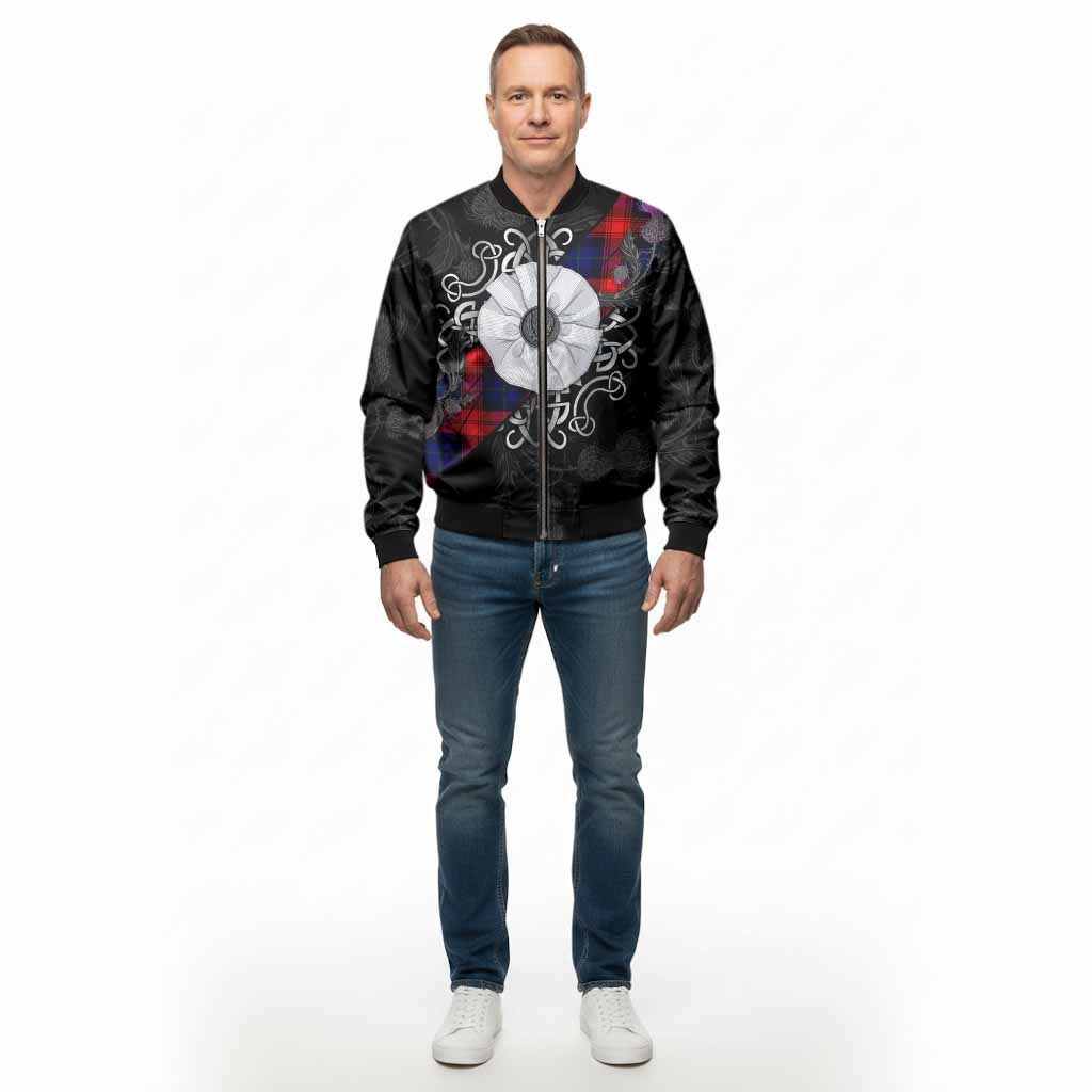 McLaughlin Tartan Bomber Jacket Jacobite White Rose - Tartan Vibes Clothing