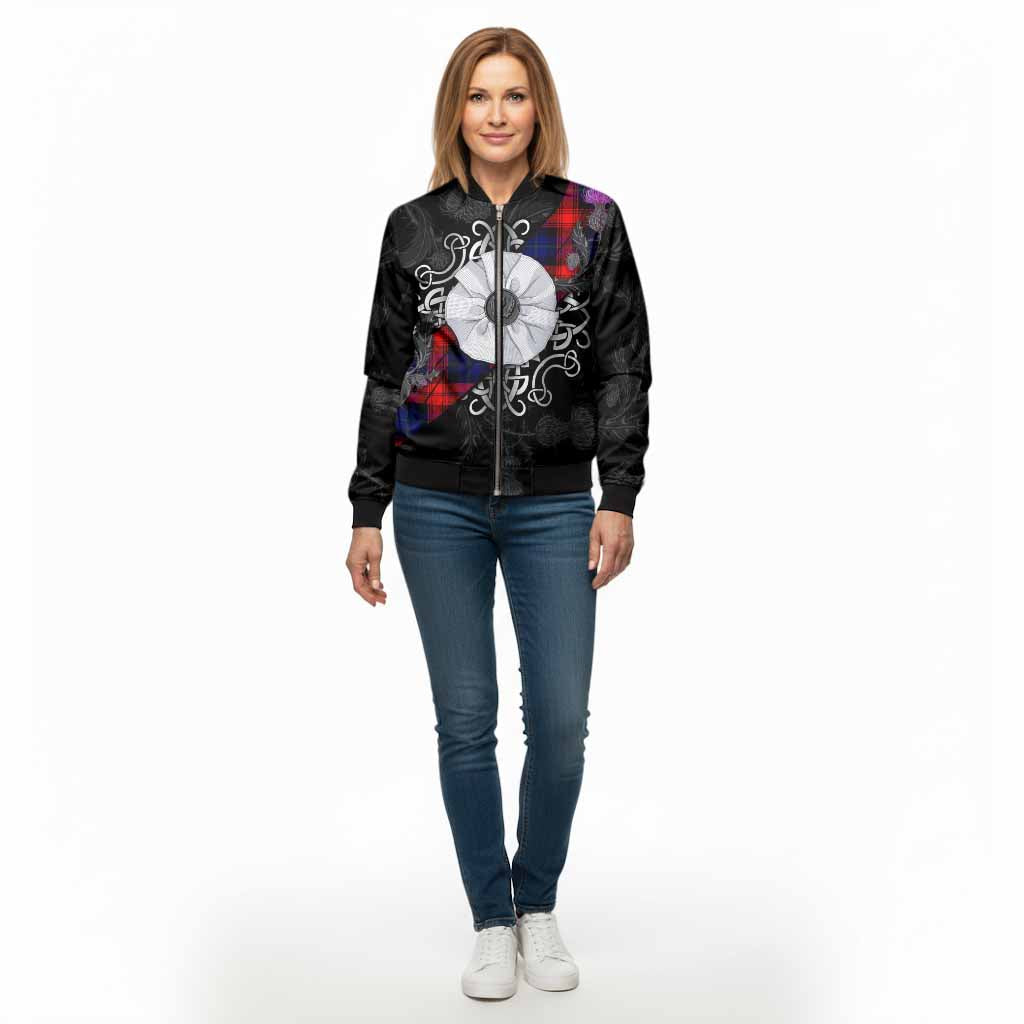 McLaughlin Tartan Bomber Jacket Jacobite White Rose - Tartan Vibes Clothing