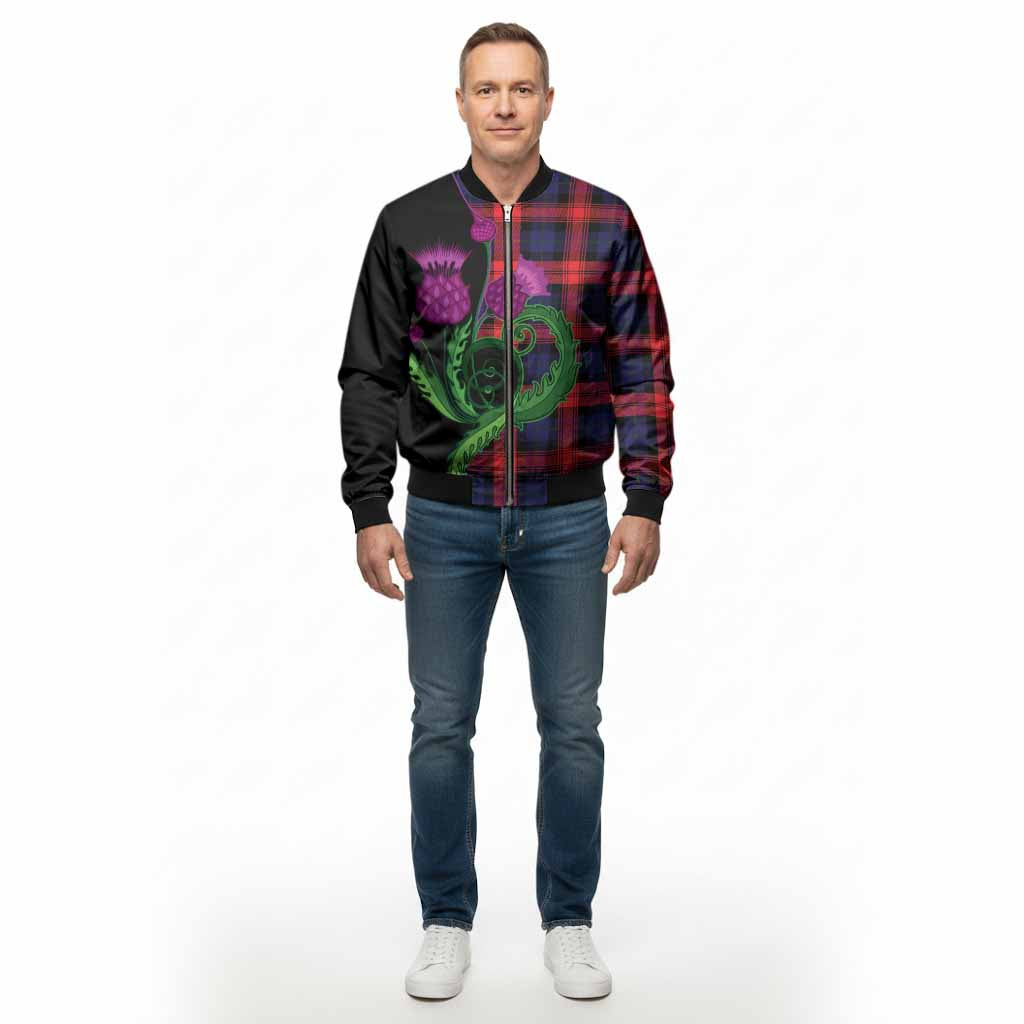McLaughlin Tartan Bomber Jacket Traditional Scottish Thistle