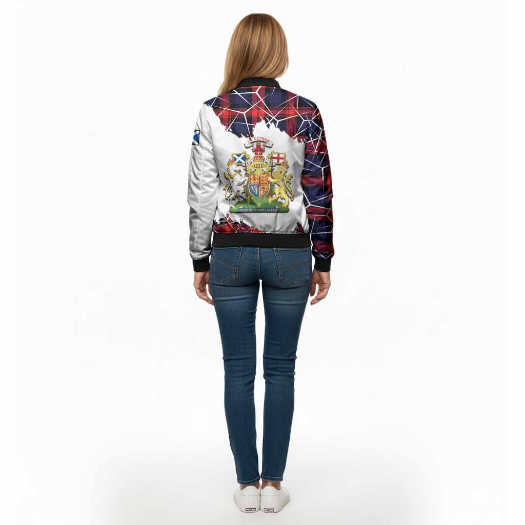 McLaughlin Tartan Bomber Jacket with Family Crest and Lion Rampant Grunge Style