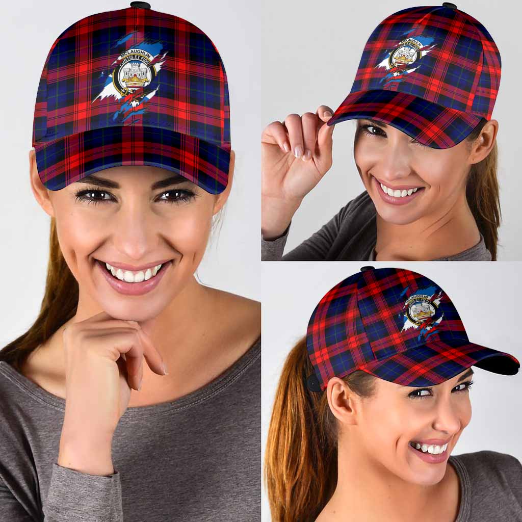 McLaughlin Tartan Classic Cap with Family Crest In Me Style