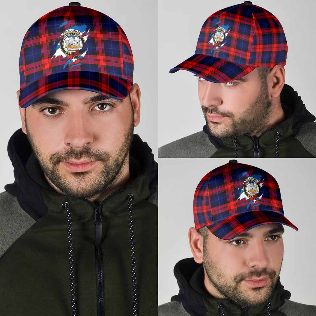 McLaughlin Tartan Classic Cap with Family Crest In Me Style