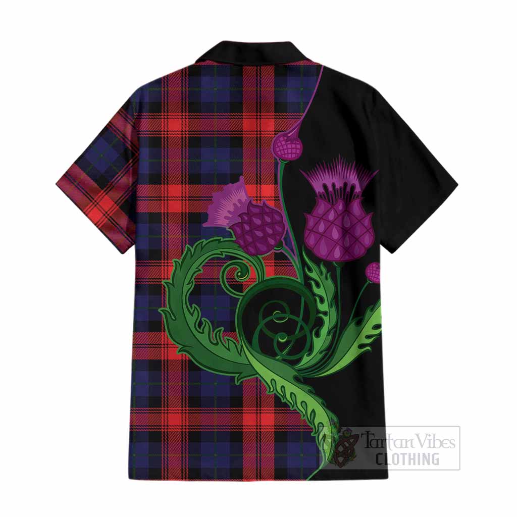 McLaughlin Tartan Cotton Hawaiian Shirt Traditional Scottish Thistle