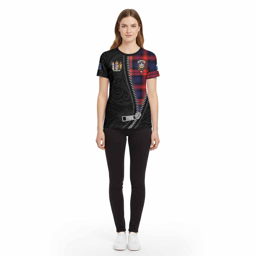 McLaughlin Tartan Cotton T-shirt New Zealand Pattern Unique Zipper Stylized