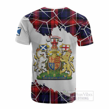McLaughlin Tartan Cotton T-shirt with Family Crest and Lion Rampant Grunge Style