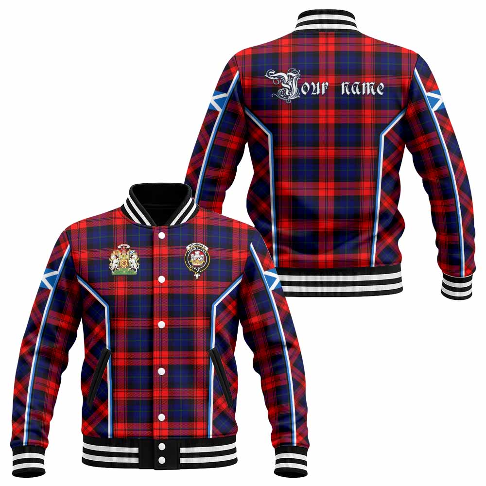 Mclaughlin Tartan Crest Baseball Jacket Scotland Coat of Arm Flag Style - Tartan Vibes Clothing