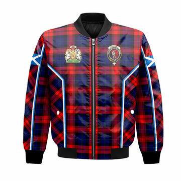 Mclaughlin Tartan Crest Bomber Jacket Scotland Coat of Arm Flag Style