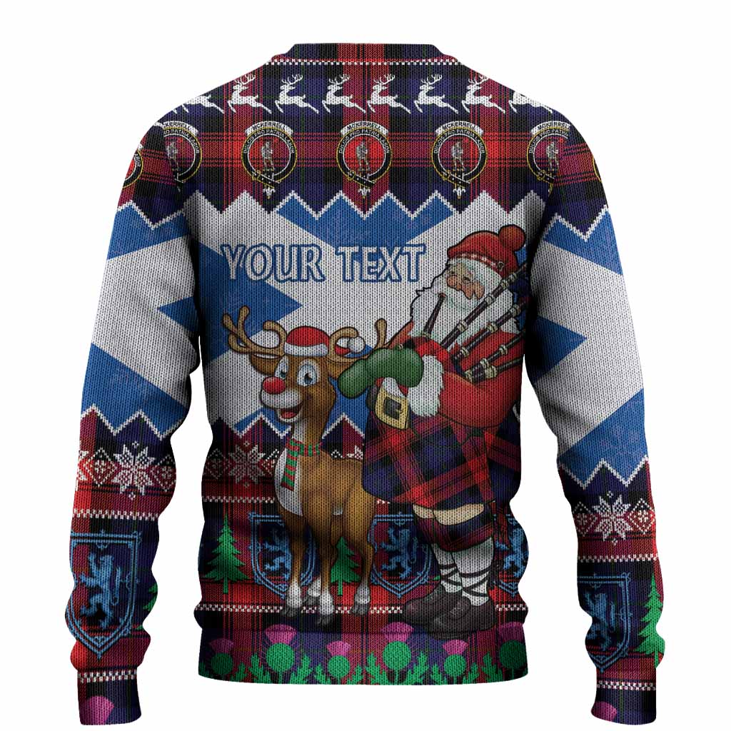 McLaughlin Tartan Crest Christmas Christmas Ugly Sweater Scotland Santa With Bagpipes Cute Reindeer