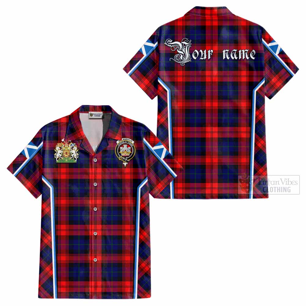 McLaughlin Tartan Crest Cotton Hawaiian Shirt Scotland Coat of Arm Flag Style - Tartan Vibes Clothing
