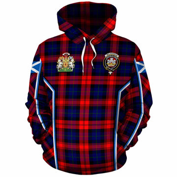 Mclaughlin Tartan Crest Cotton Hoodie Scotland Coat of Arm Flag Style
