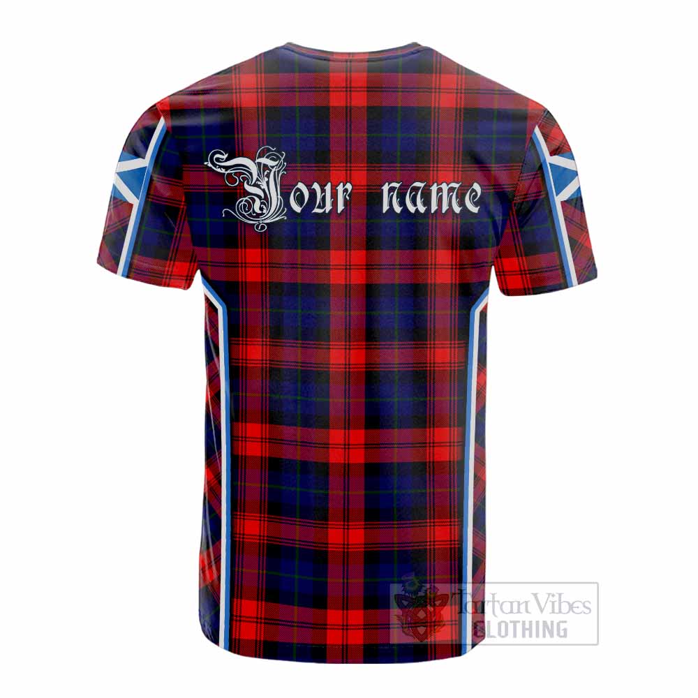 Mclaughlin Tartan Crest Cotton T-shirt Scotland Coat of Arm Flag Style - Tartan Vibes Clothing