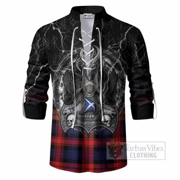 McLaughlin Tartan Crest Ghillie Shirt Celtic Odin's Raven Legacy