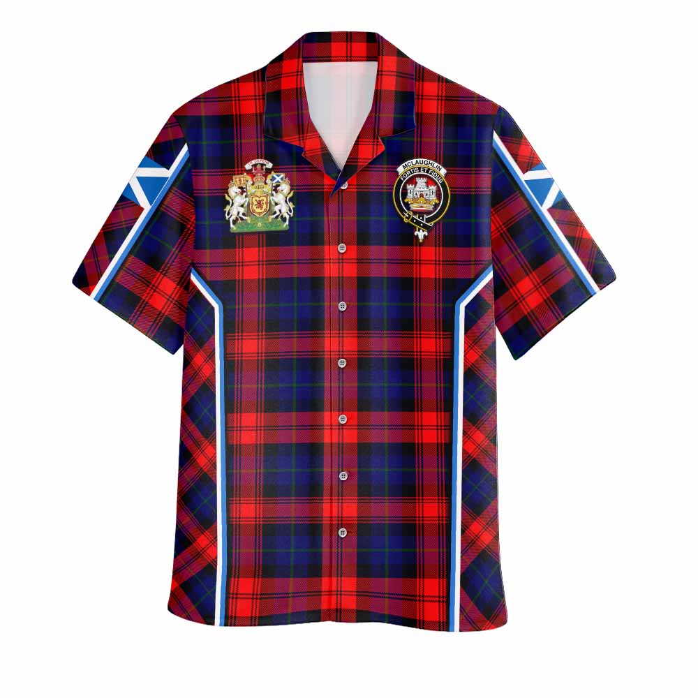 Mclaughlin Tartan Crest Hawaiian Shirt Scotland Coat of Arm Flag Style - Tartan Vibes Clothing